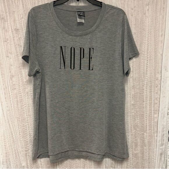 Modern Lux 1X Gray Black “NOPE” Short Sleeve Tee - Picture 1 of 10